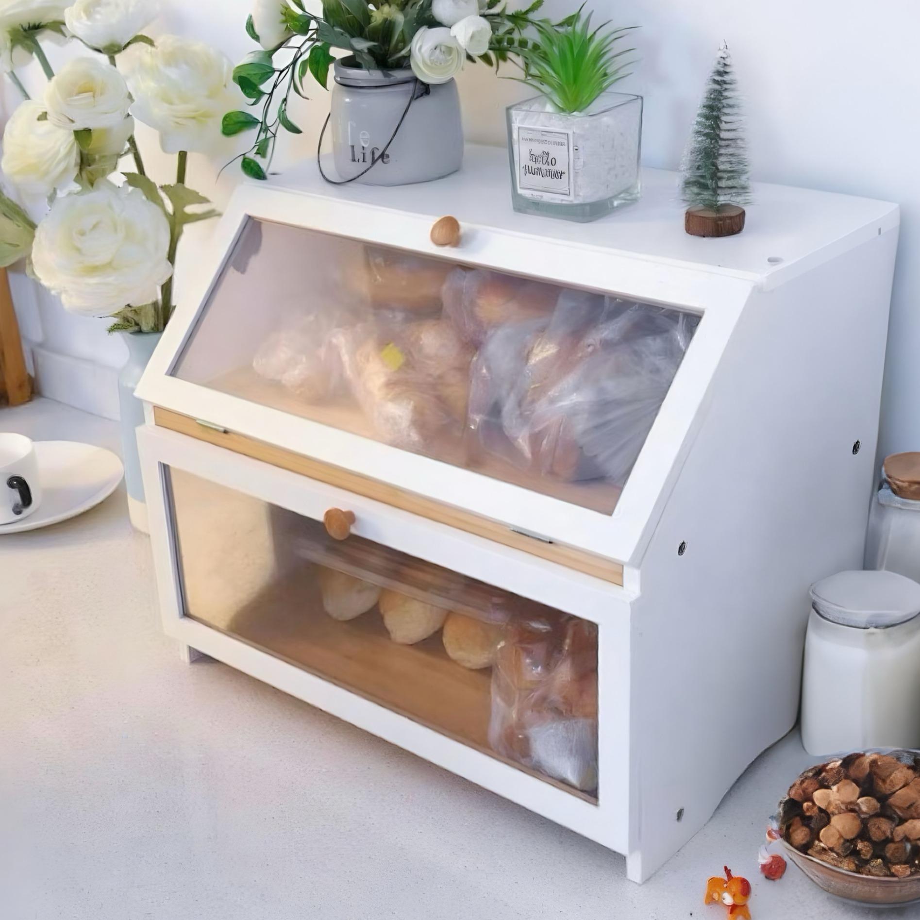 Kitchen Baking Tray Organizer - HOMEKOKO Boîte à pain double couche