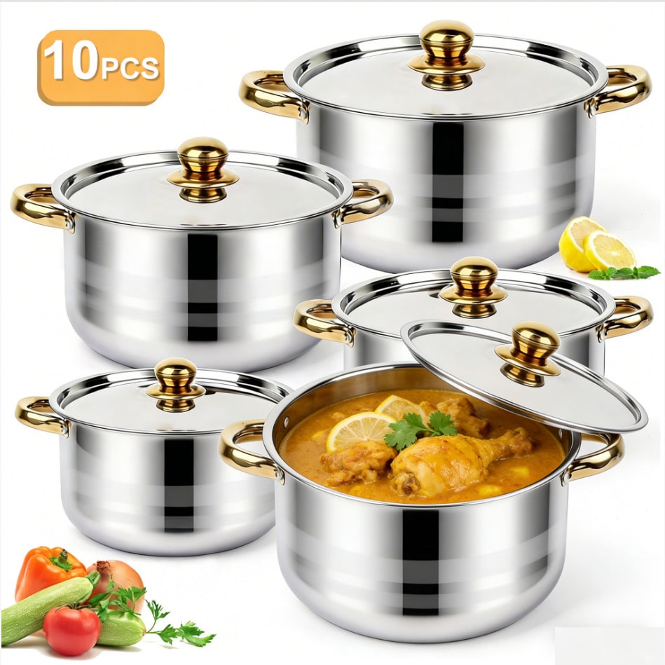 Kitchen Baking Pan Set - Ensemble de casseroles en acier inoxydable,