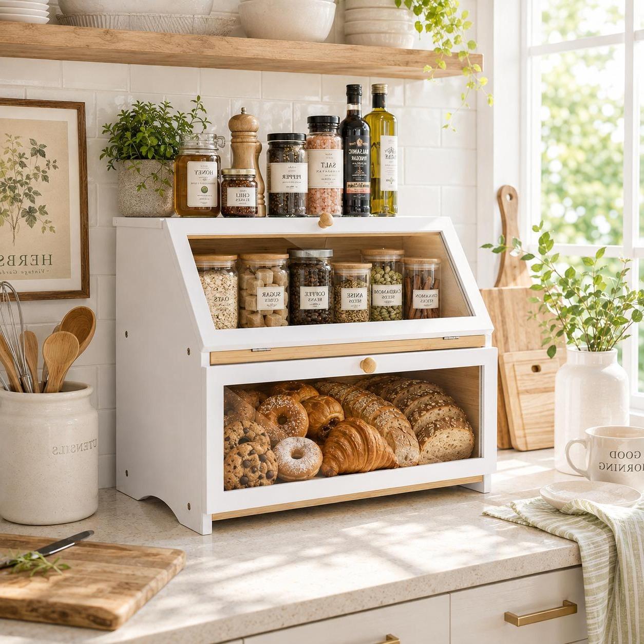 HOMEKOKO Boîte à pain double c - Kitchen Baking Tray Organizer avis et prix