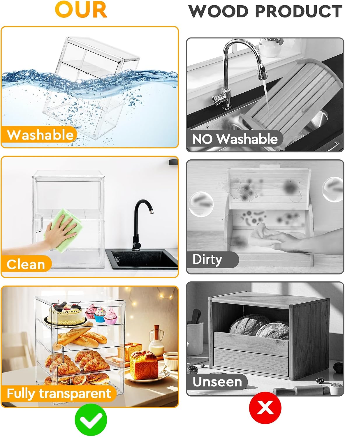 Vitrine à pâtisserie, boîte à  - Kitchen Baking Tray Organizer avis et prix