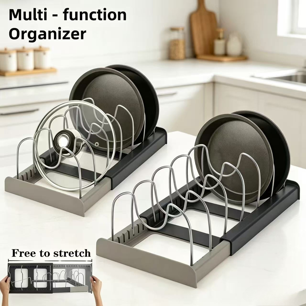 Étagère télescopique à 7 compa - Kitchen Baking Pan Organizer avis et prix